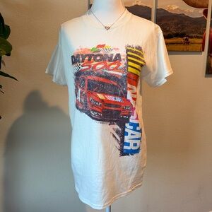 Nascar White Cotton T-Shirt